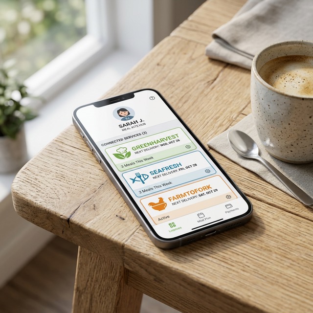 MealVault sits between you and every meal kit service you use  - Slide 1